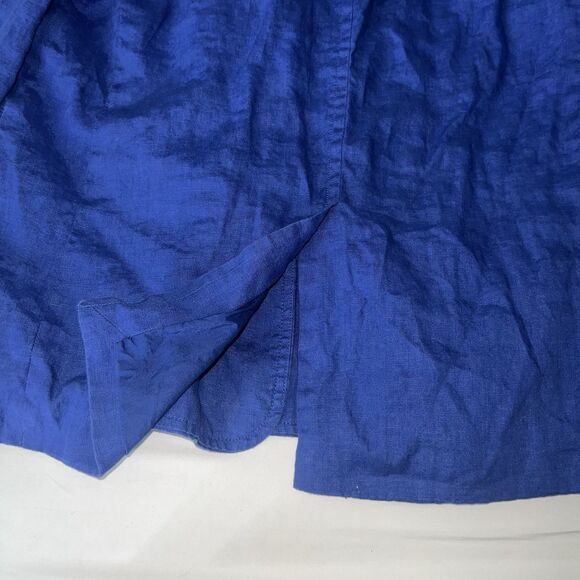 Madewell Double-Breasted Crossover Oversized Blazer Linen Bluestone Large NL227 - Picture 15 of 15